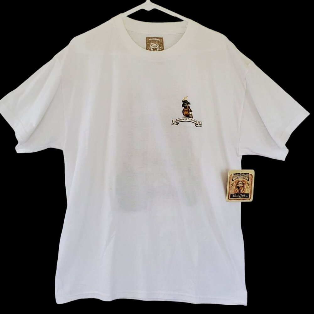 Panama Jack Buccaneer Bootlegger T-Shirt Large White 100% Cotton New With Tags